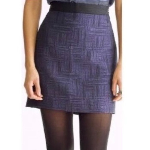 Banana Republic Textured Navy Blue Skirt - Picture 1 of 16